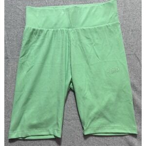 Snipes Rib Biker Shorts Women's XL Green High Waist Stretch NWT